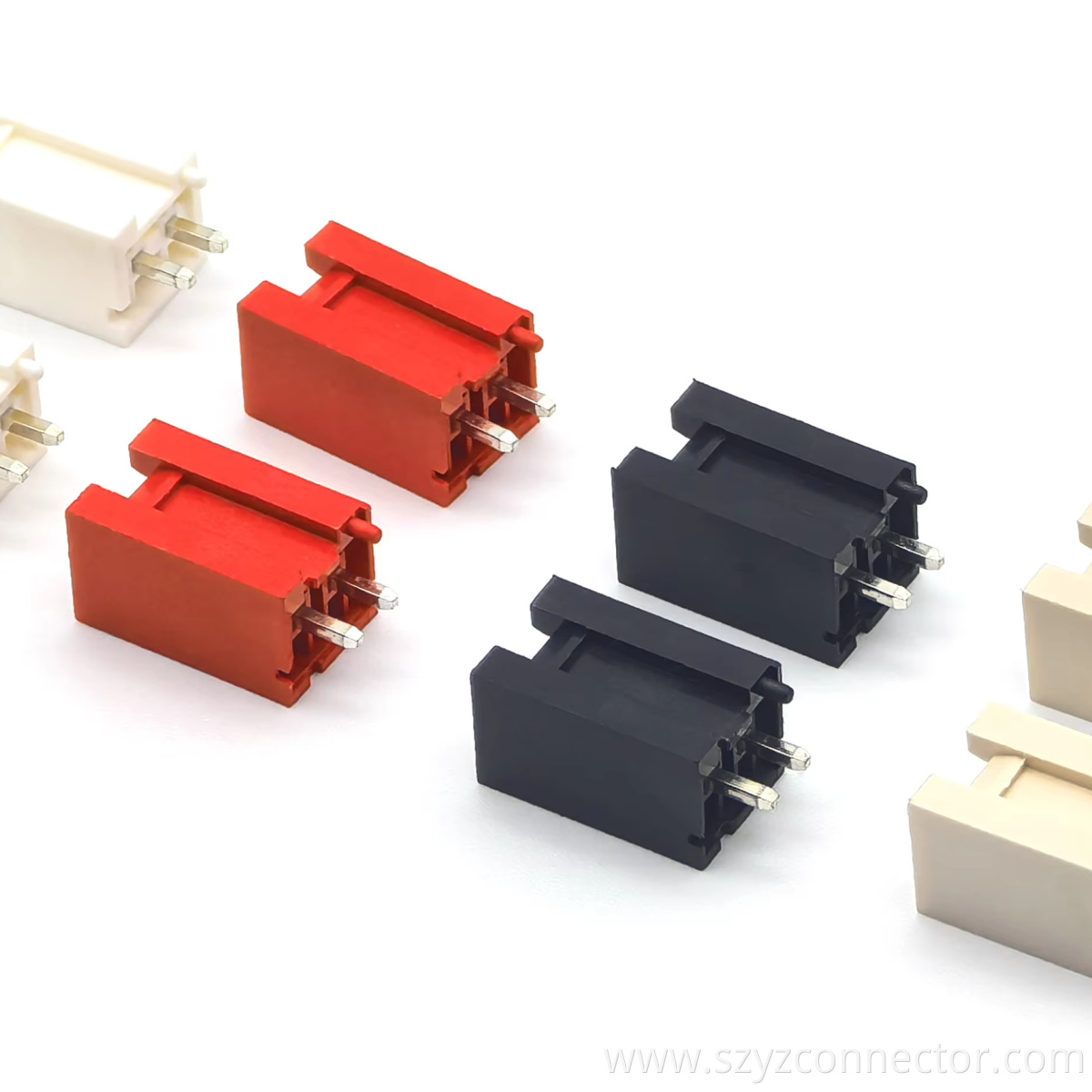 Wafer VH3.96 Elevated Profile Straight Pin Header Connector Straight DIP Glow-Wire Compliant White/Black/Red/Beige 2P